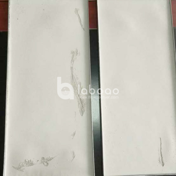 Example of freeze dried Ceramic Powder in Laboratory Freeze Dryer